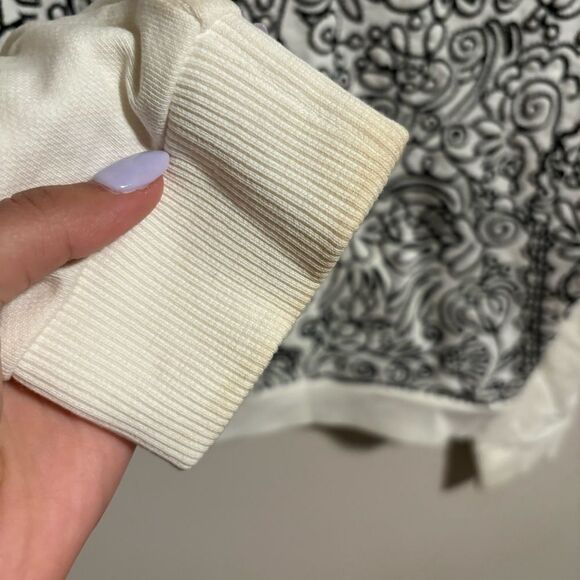 Tory Burch Embroidered Scribble Doodle Graphic Floral Sweater- Size Small - Picture 7 of 10